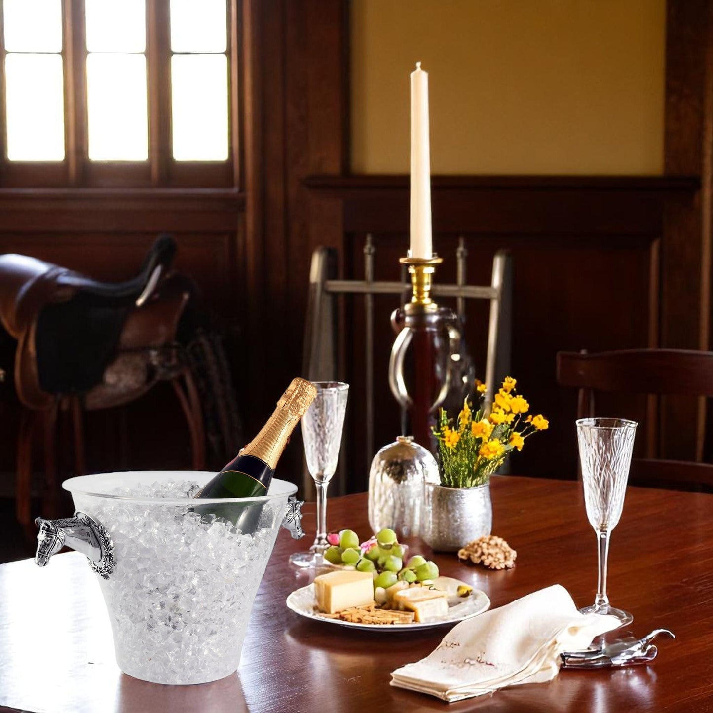 Horse Head Handle Acrylic Ice Bucket