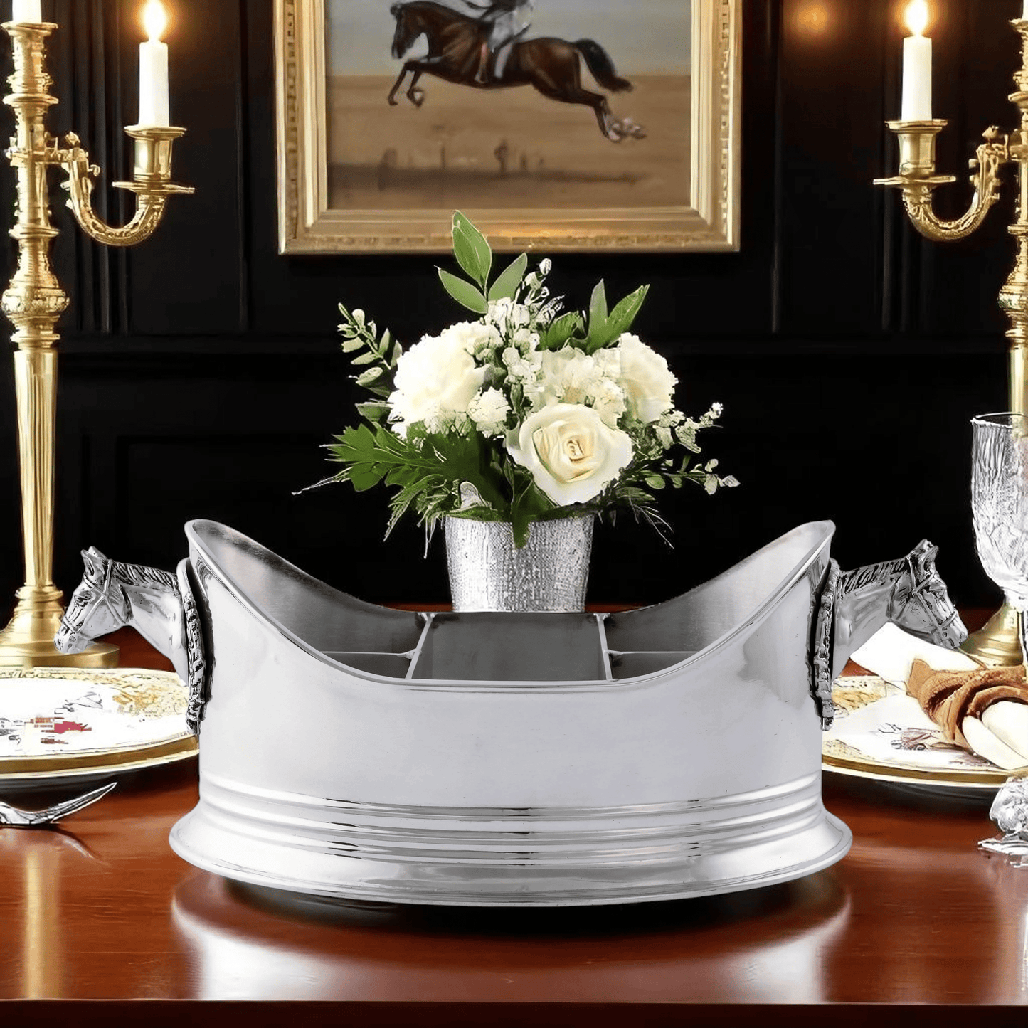 Horse Head Silverware Caddy
