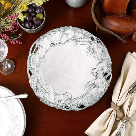 Horse Round Tray 12