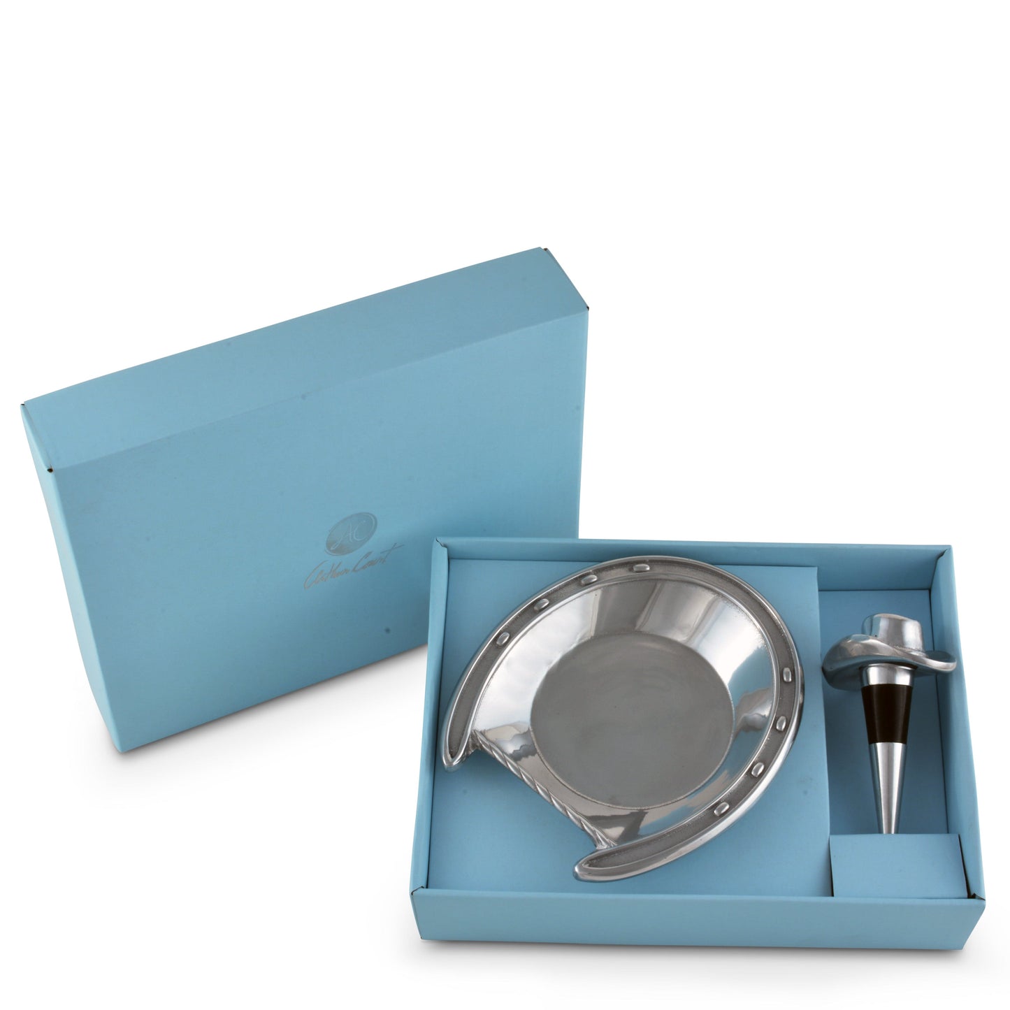 Horseshoe Wine Coaster and Hat Stopper Set