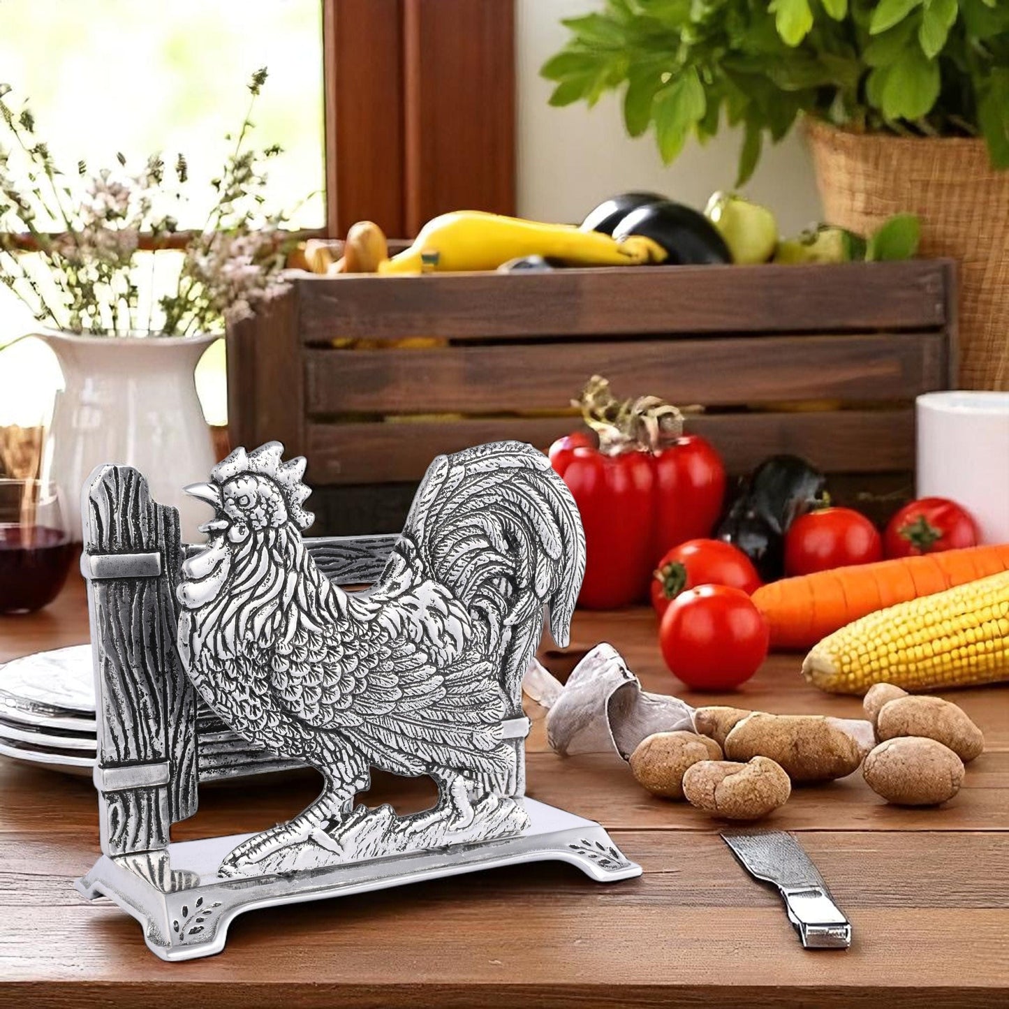 Rooster Upright Napkin Holder
