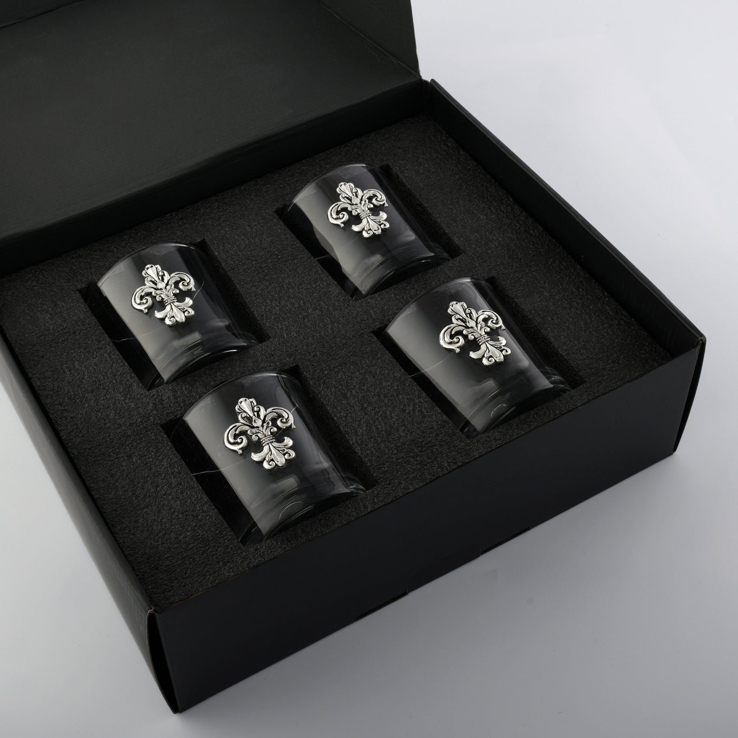 Fleur-de-Lis Bar Glasses Set of 4