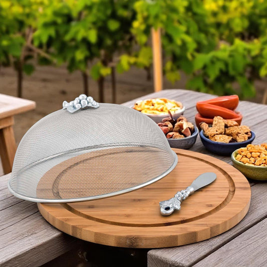 Grape 3 Piece Picnic Cheese Board / Spreader