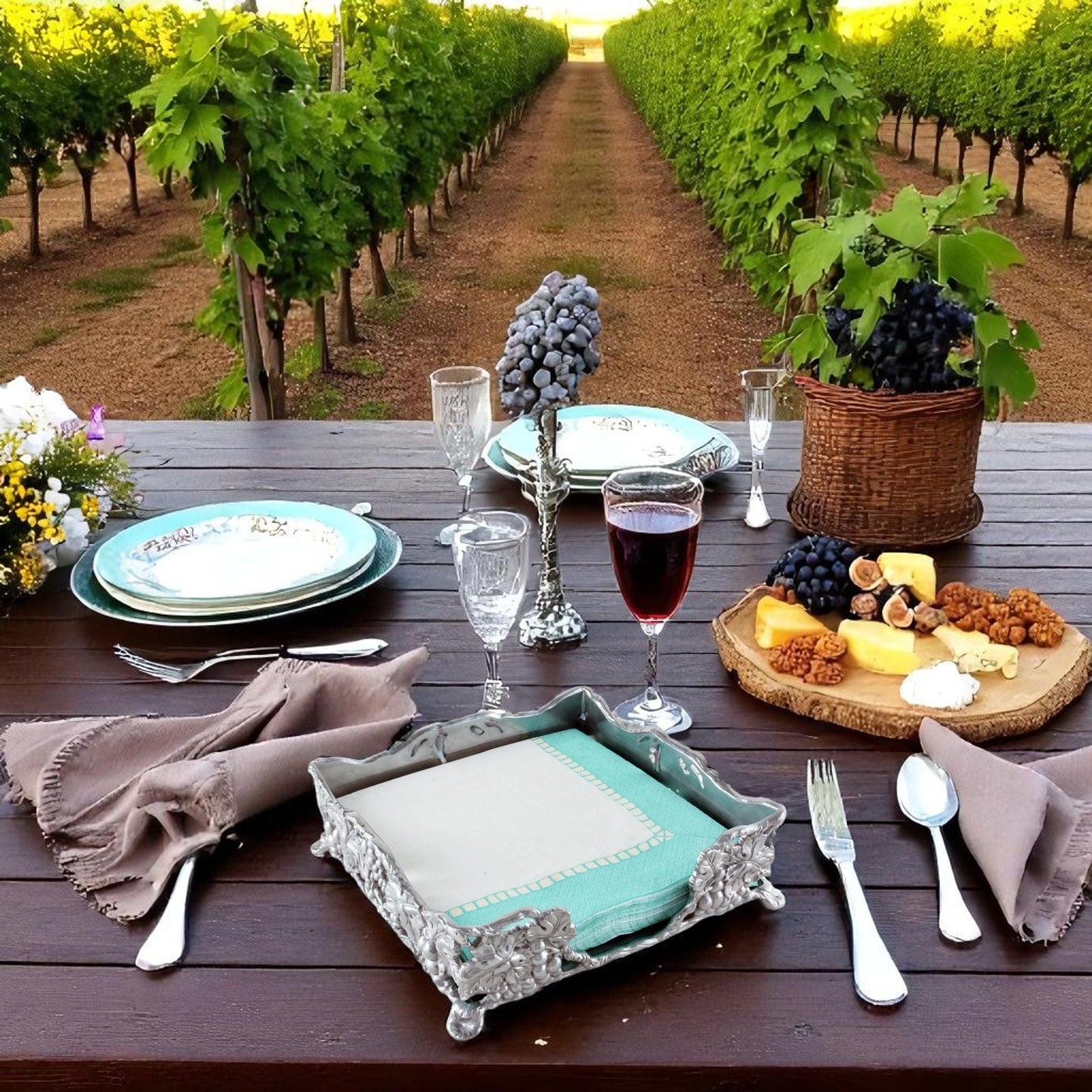 Grape Luncheon Napkin Box