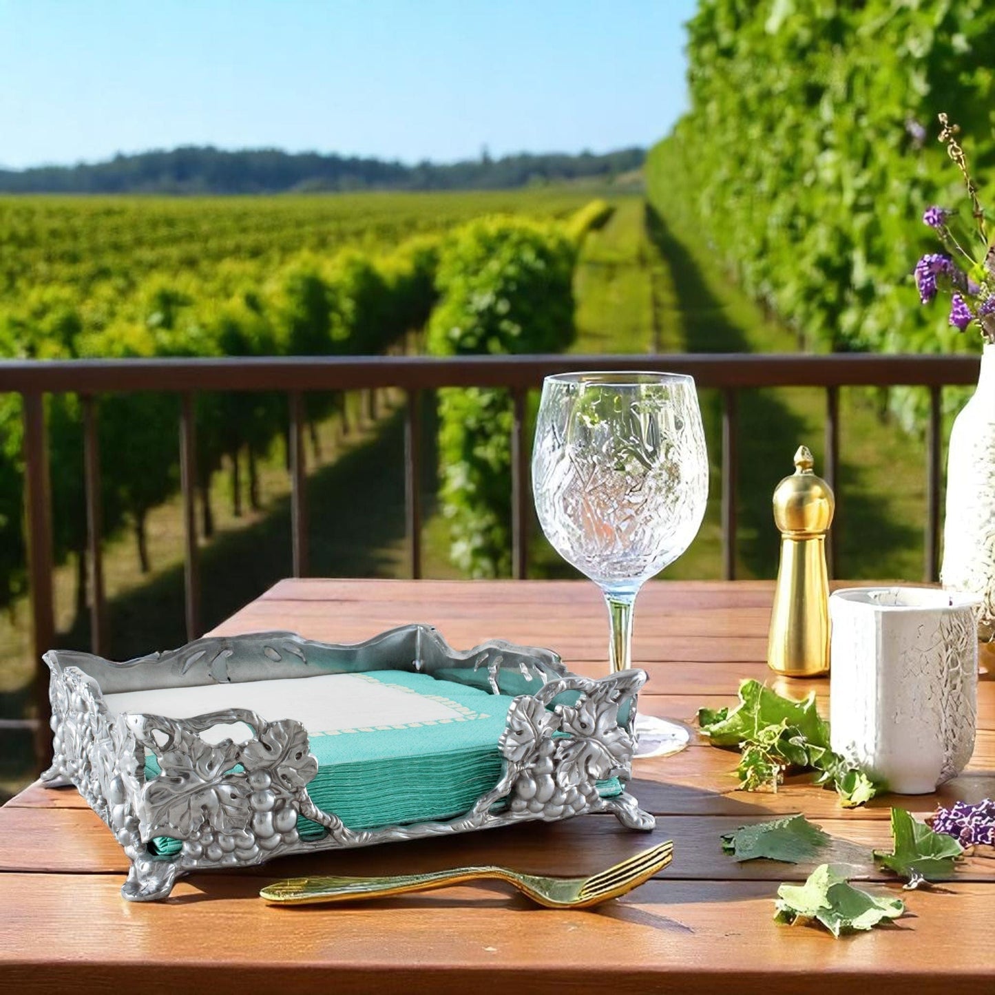 Grape Luncheon Napkin Box