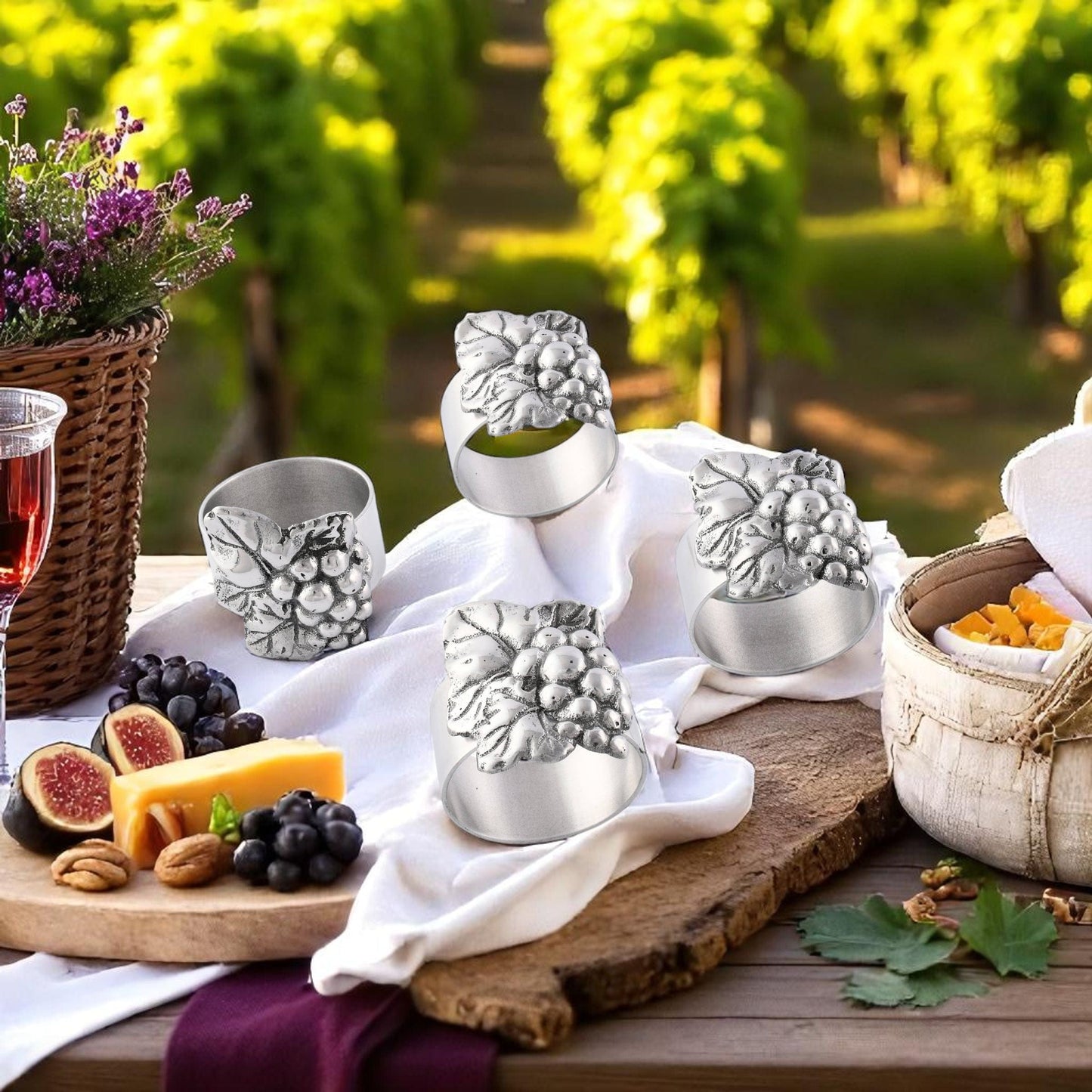Grape Napkin Rings - set of 4