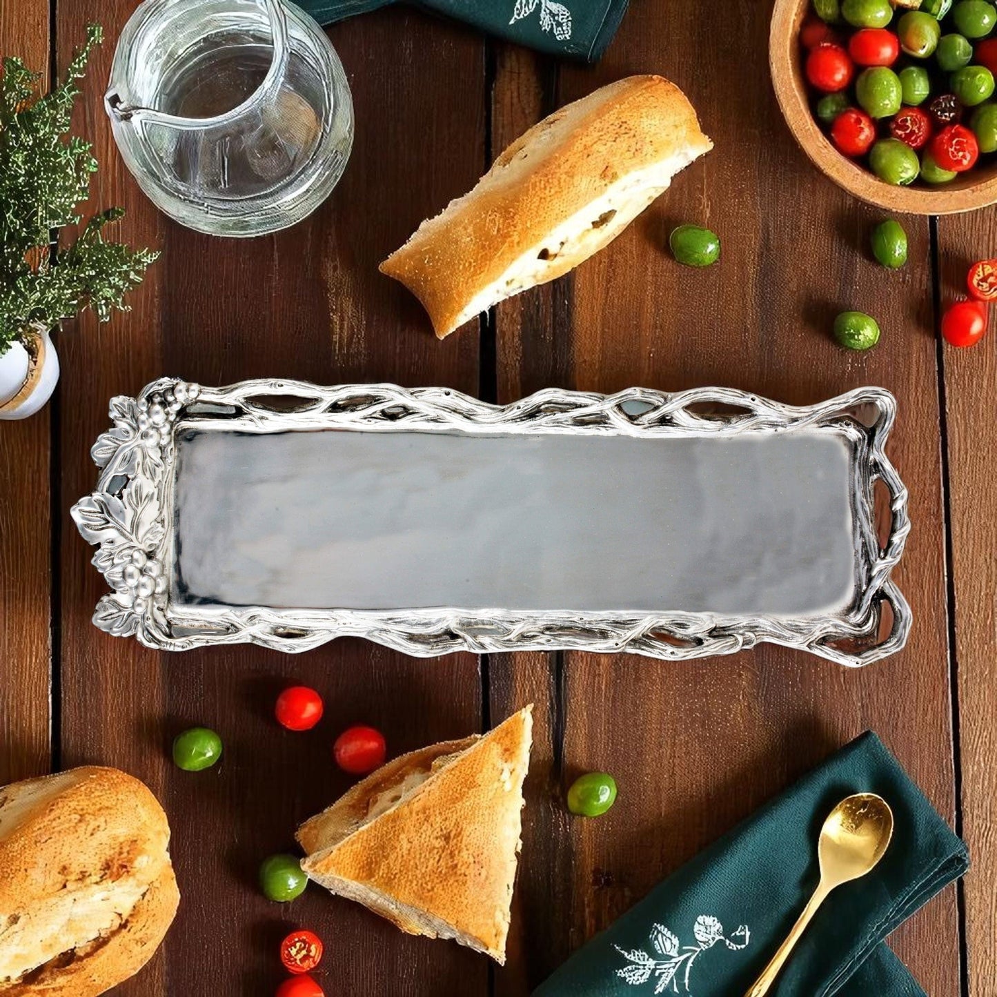 Grape Open Vine Oblong Tray