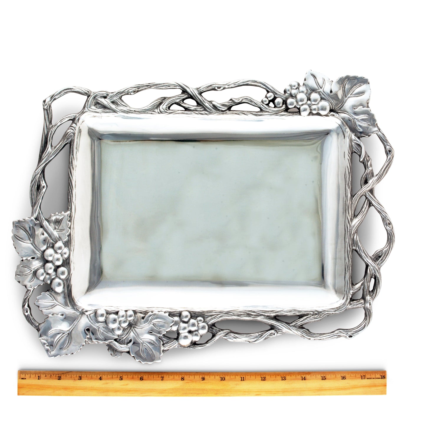 Grape Open Vine Rectangle Tray