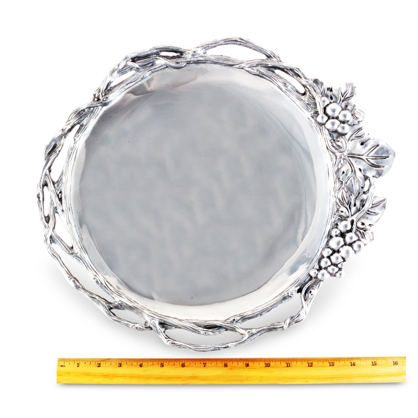 Grape Open Vine Round Tray Large