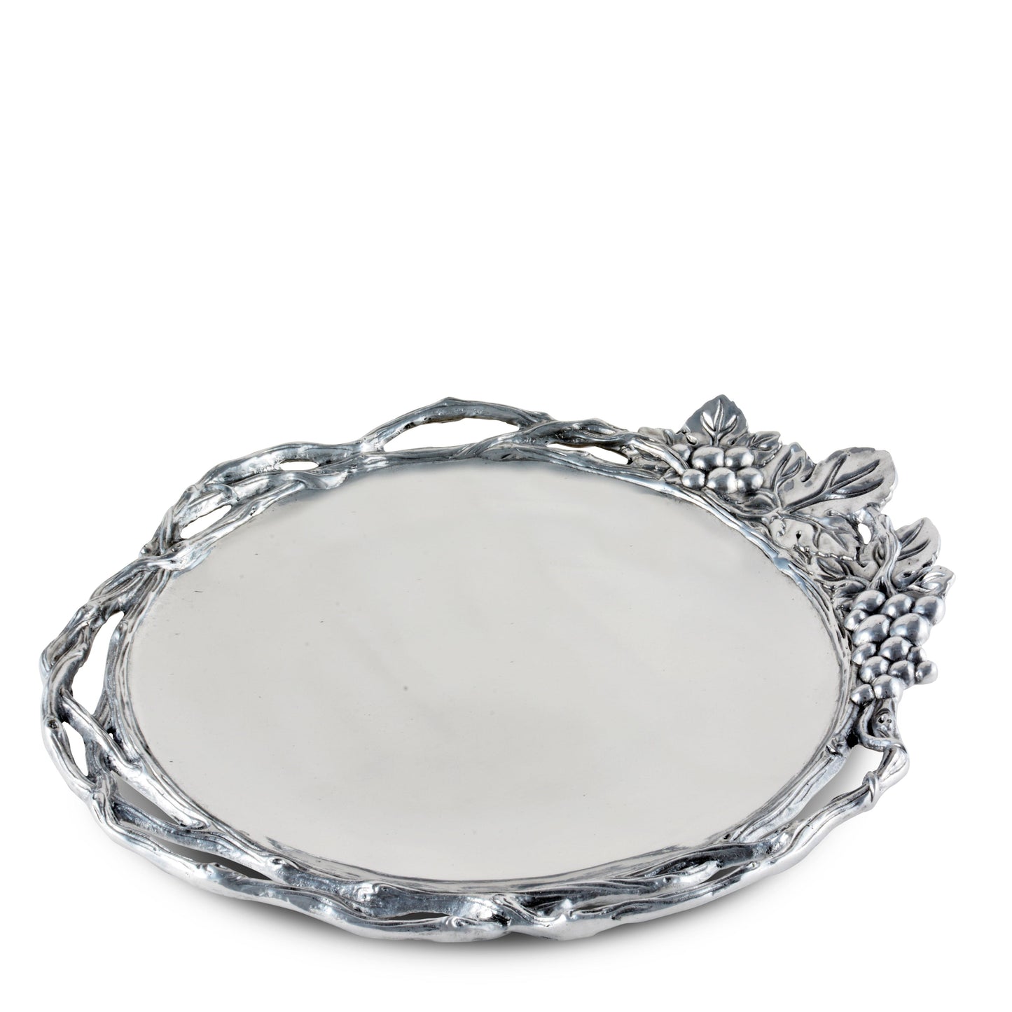 Grape Open Vine Round Tray Large