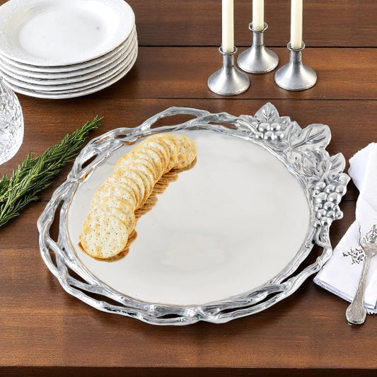 Grape Open Vine Round Tray Large