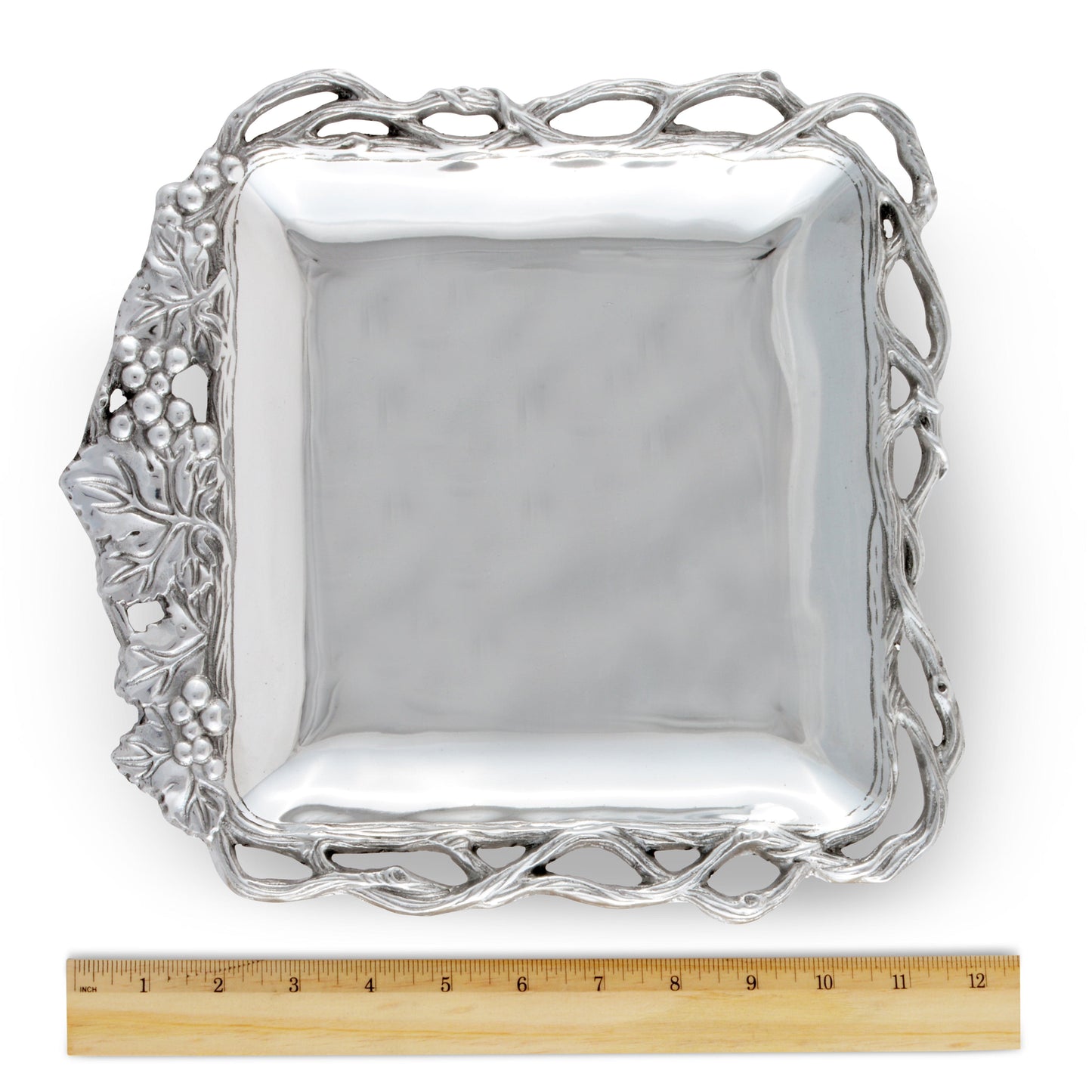 Grape Open Vine Square Tray 12