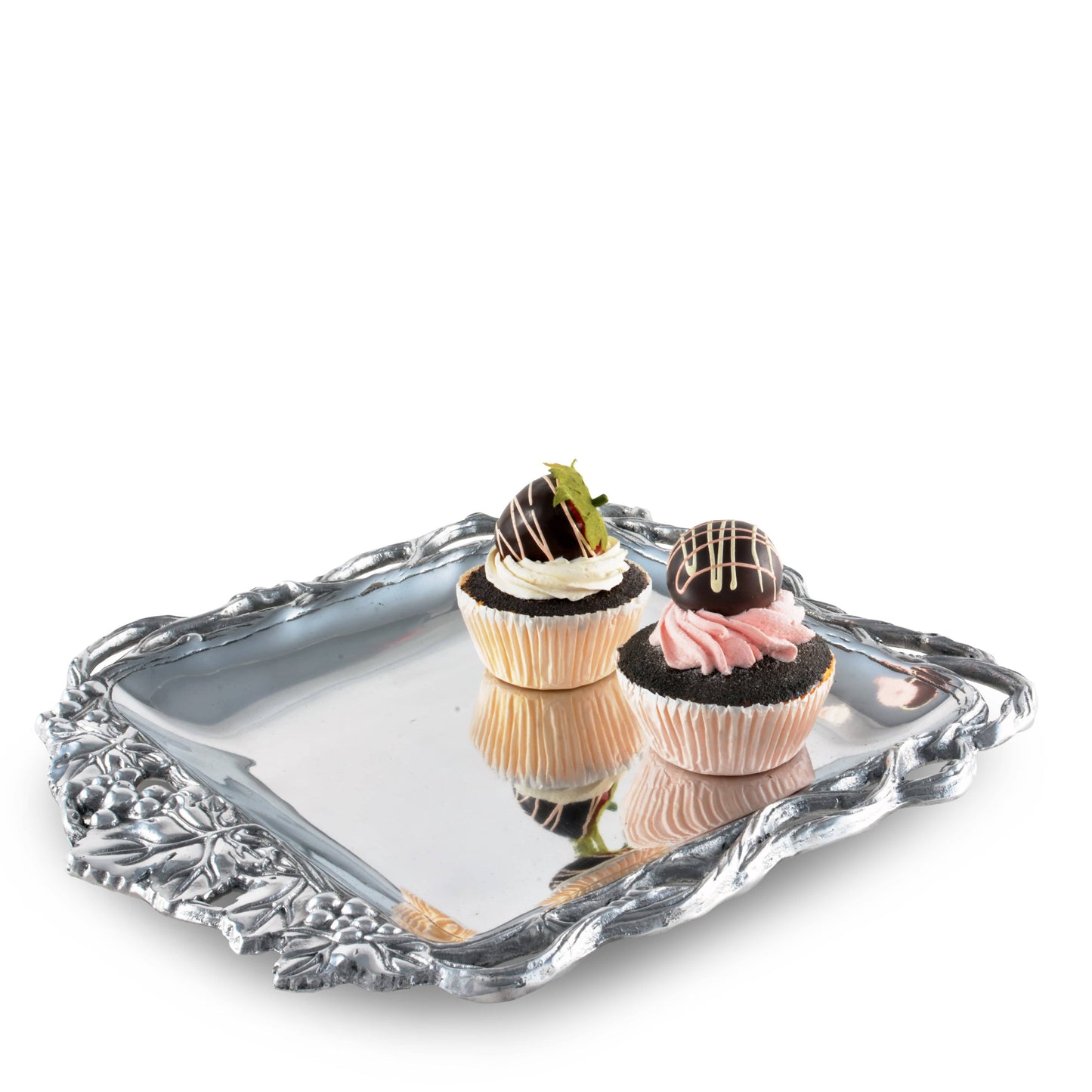 Grape Open Vine Square Tray 12