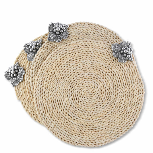 Grape Twisted Seagrass Placemats - set of 4