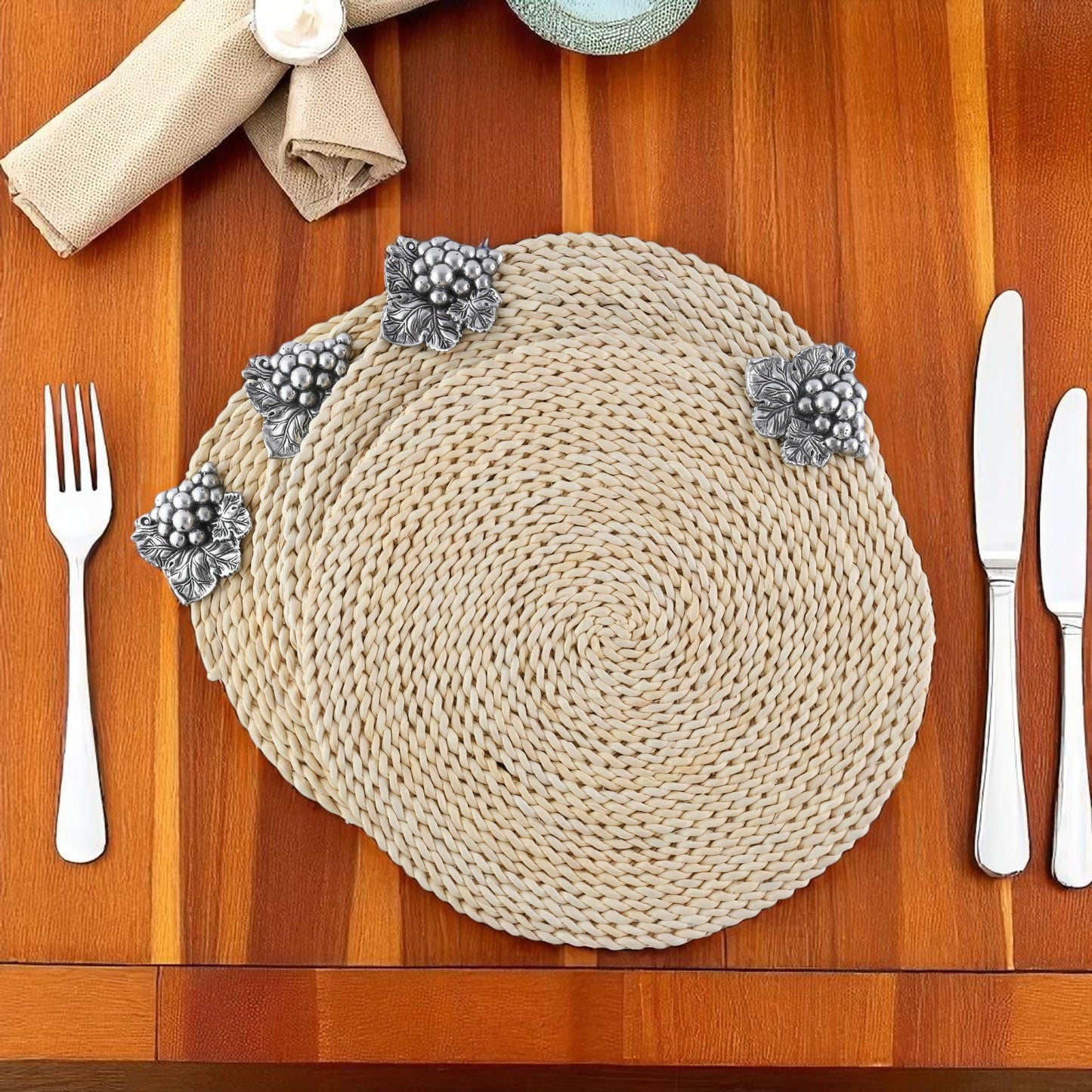 Grape Twisted Seagrass Placemats - set of 4