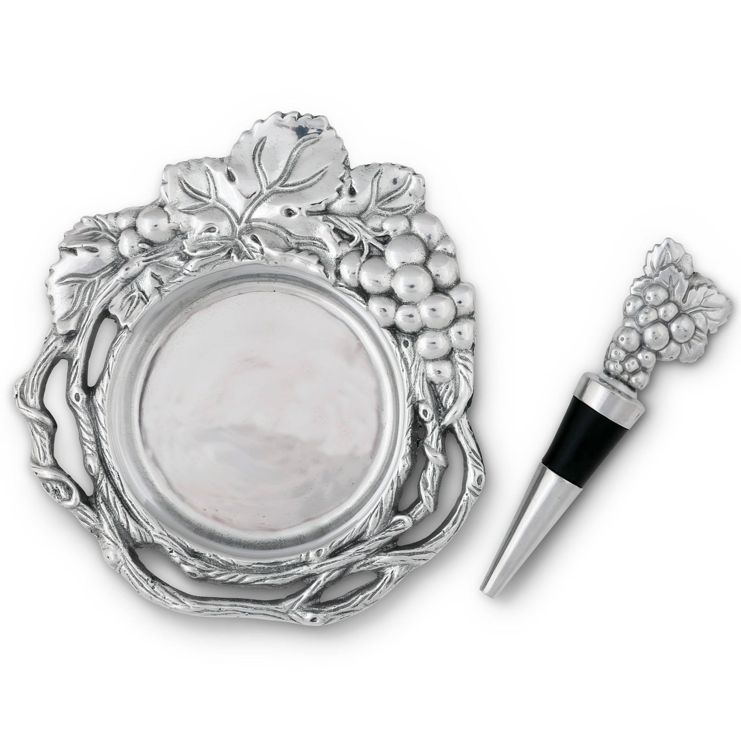 Grape Wine Coaster and Stopper Set