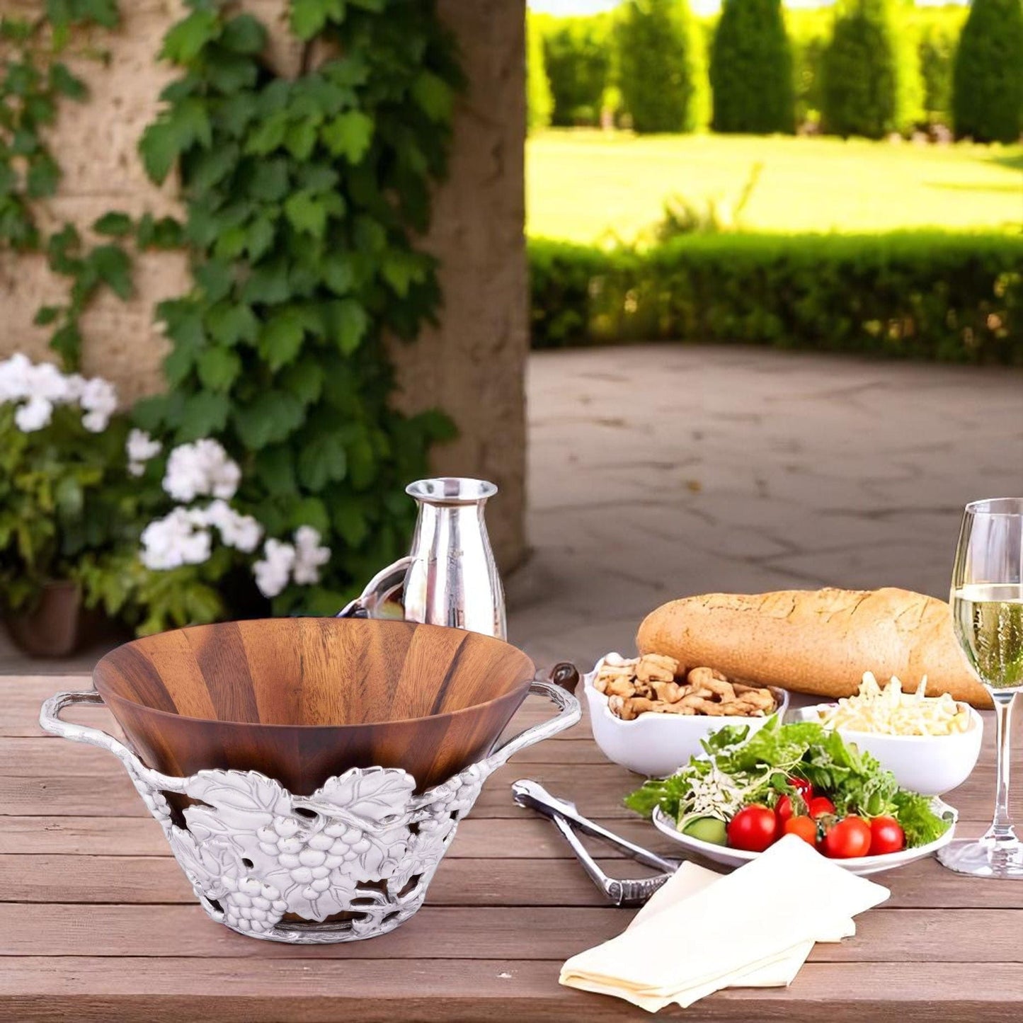 Grape Wood Tall Salad Bowl