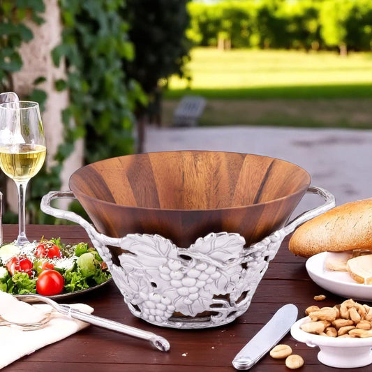 Grape Wood Tall Salad Bowl