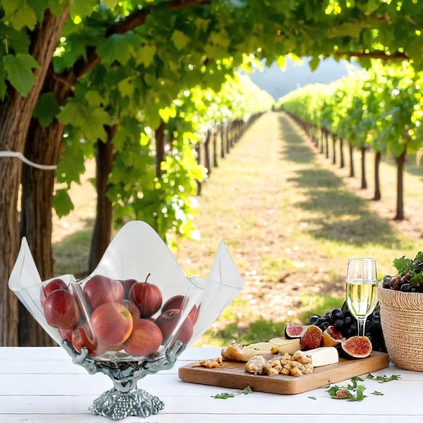 Grapevine Stand Acrylic Bowl 14