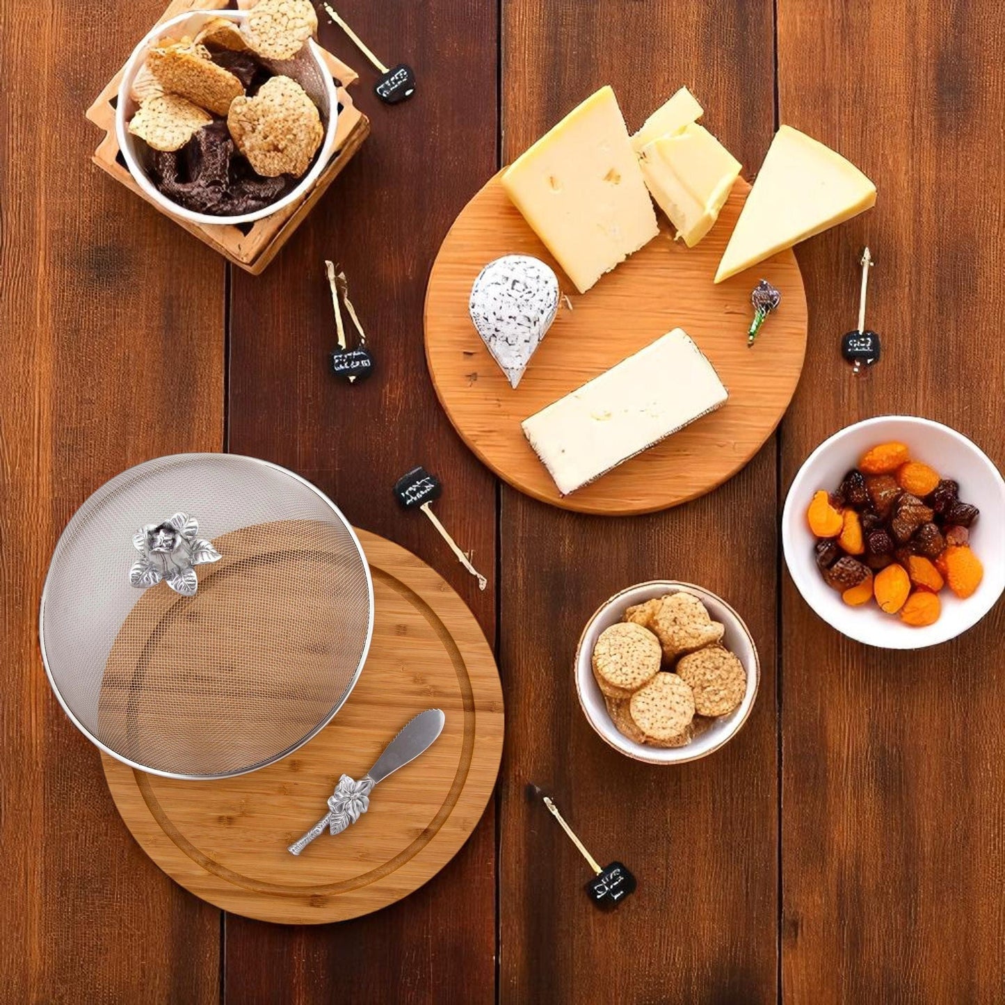 Magnolia 3 Piece Picnic Cheese Board / Spreader
