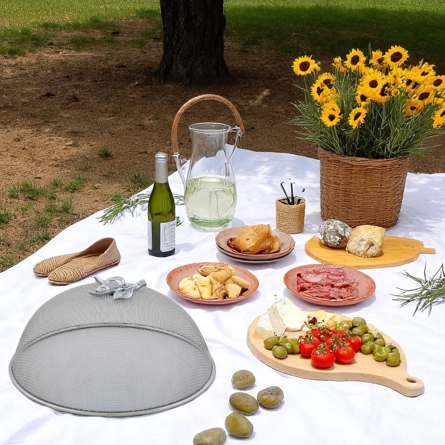 Olive Stainless Mesh Picnic Cover