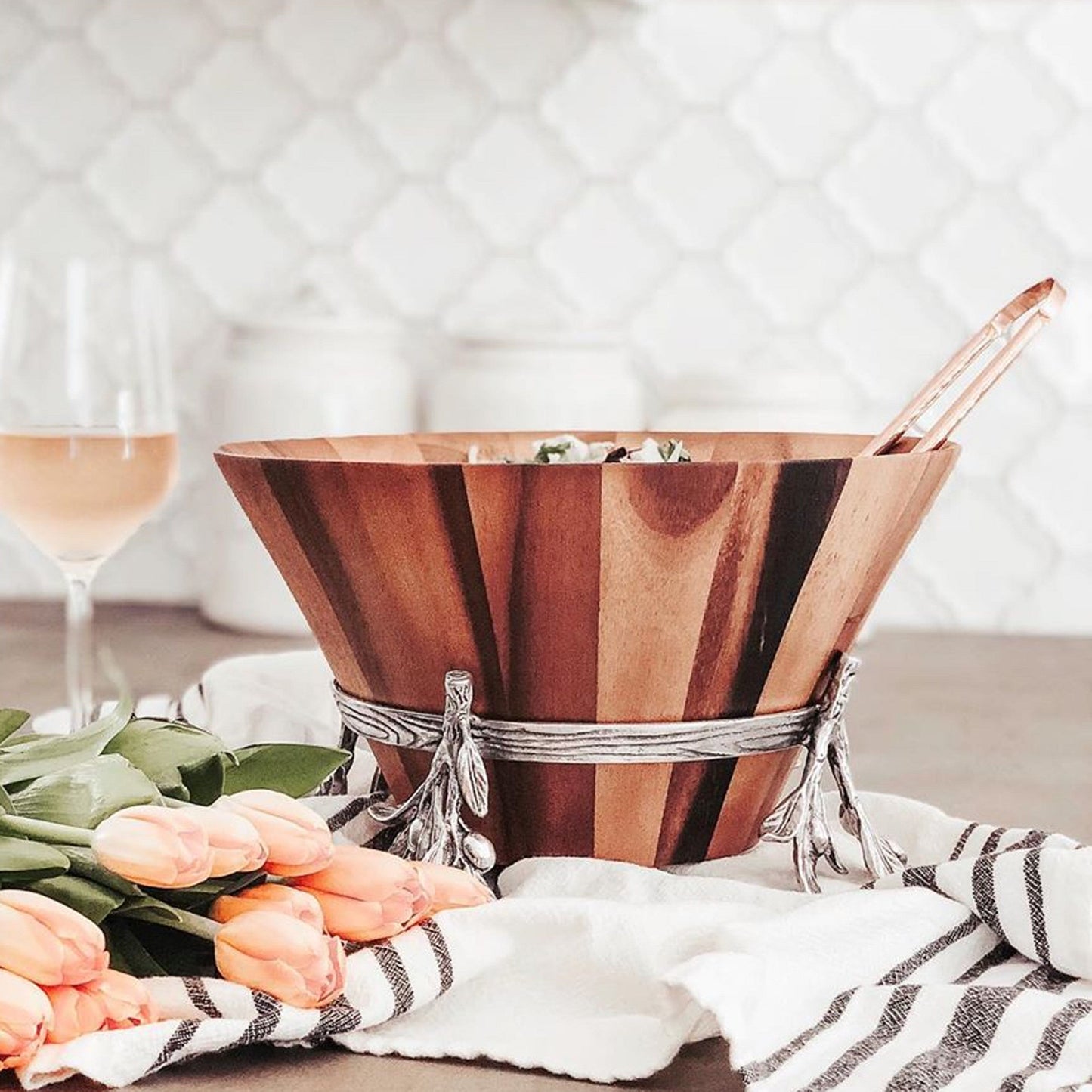 Olive Wood Salad Bowl