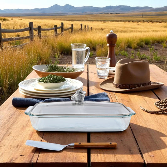 Bull / Steer Lid with Pyrex 3 quart Baking Dish