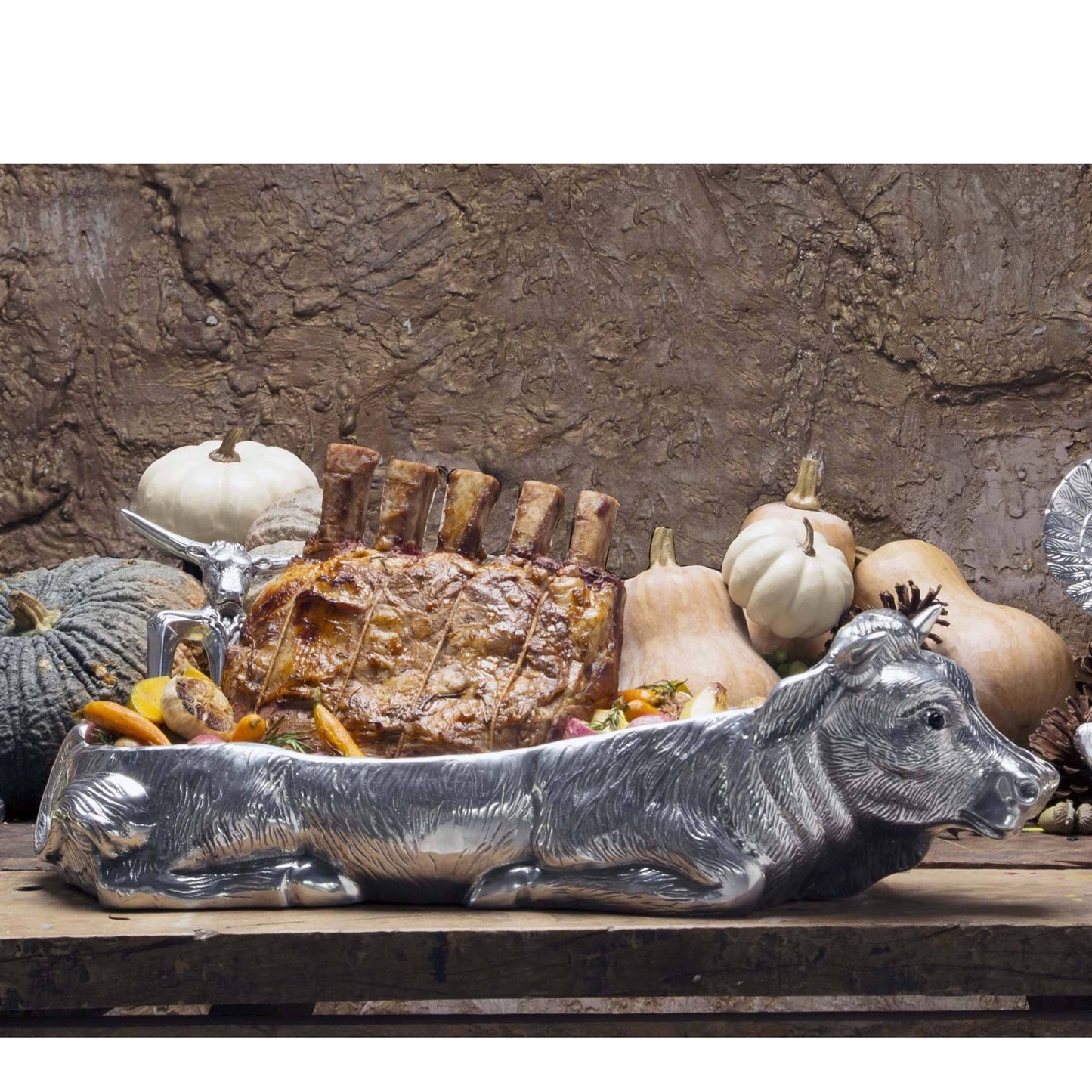 Cow Carving Serving Tray