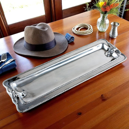 Longhorn with Braid Oblong Tray