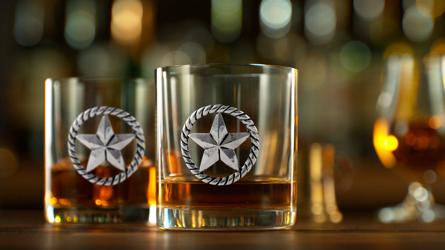 Western Star Bar Glasses Set of 4