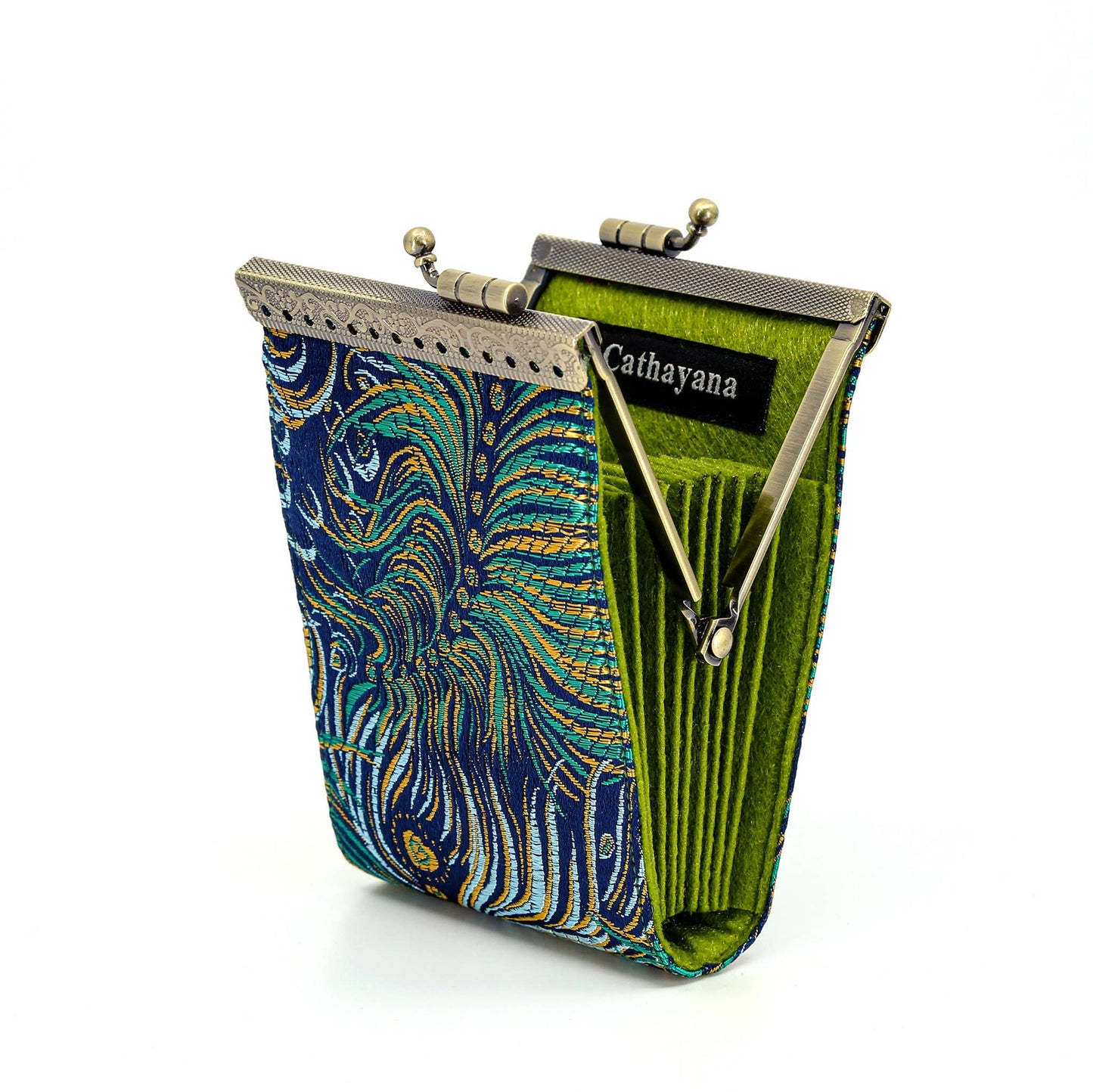 Peacock Brocade RFID Card Holder / Wallet