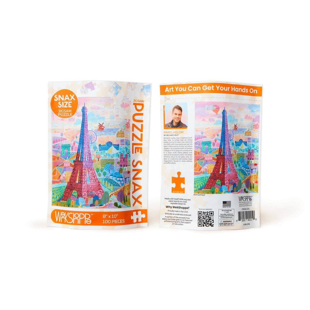 Werkshoppe's Paris Holiday Eiffel Tower 100 Piece Jigsaw Puzzle