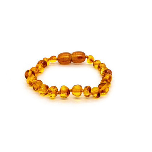 Baltic Essentials Polished Honey Baltic Amber Bracelet for Baby, Infant, Toddler, Big Kid, Child