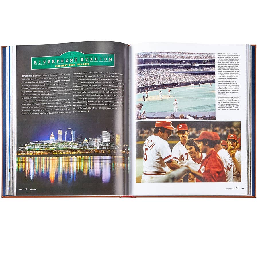 Graphic Image "Ballparks Past and Present" Leather Bound Book