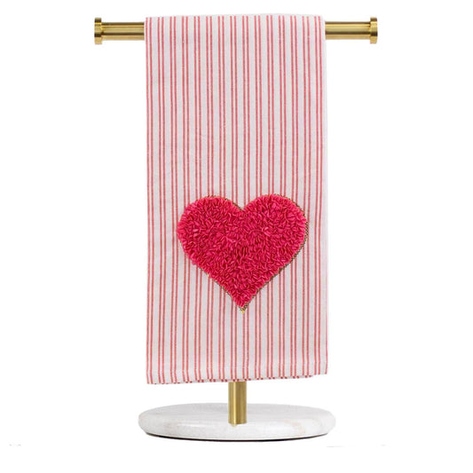 Royal Standard Heart to Heart Hand Towel White/Pink/Red    20x28