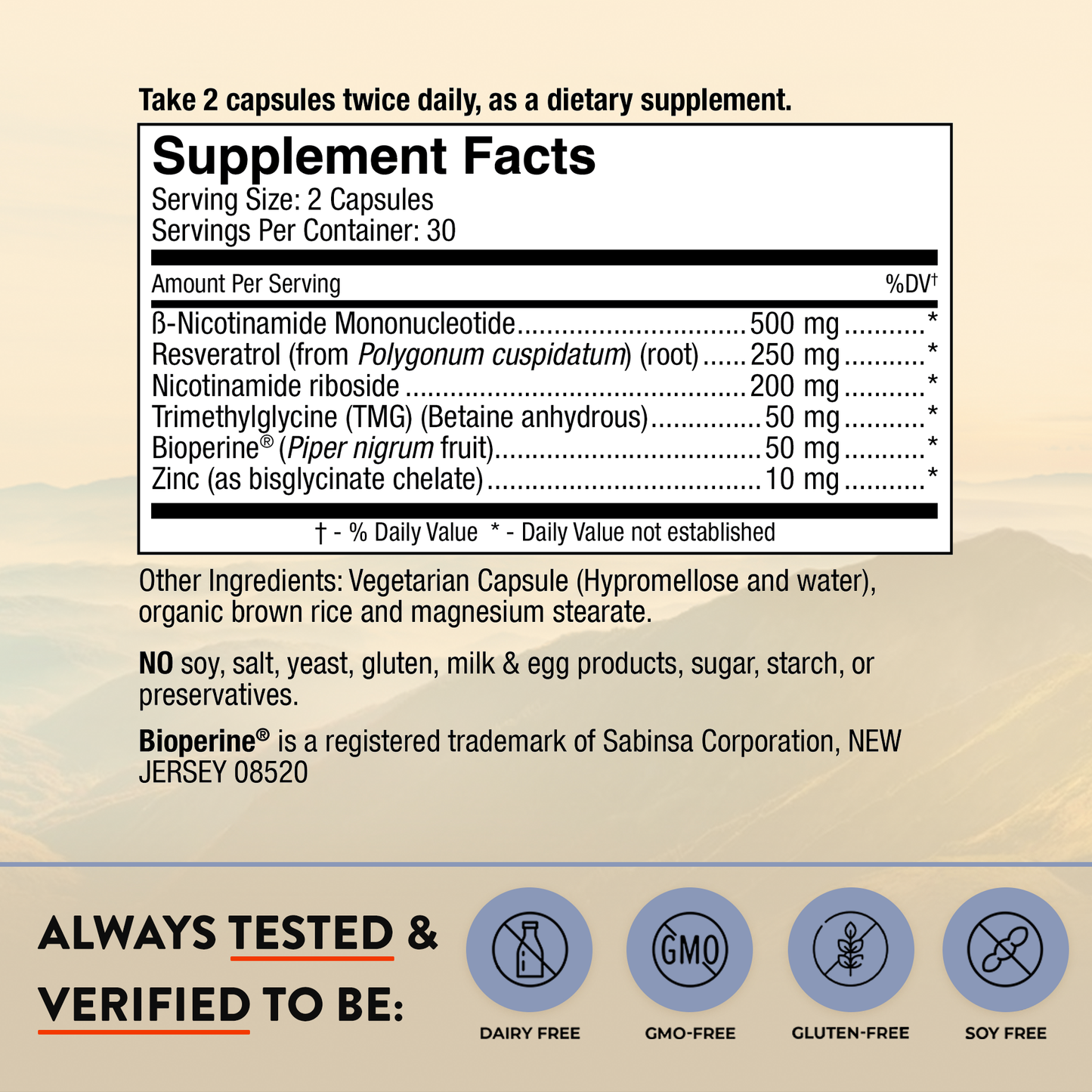 Mt. Angel Vitamins' NMN + NR - 60 Capsules