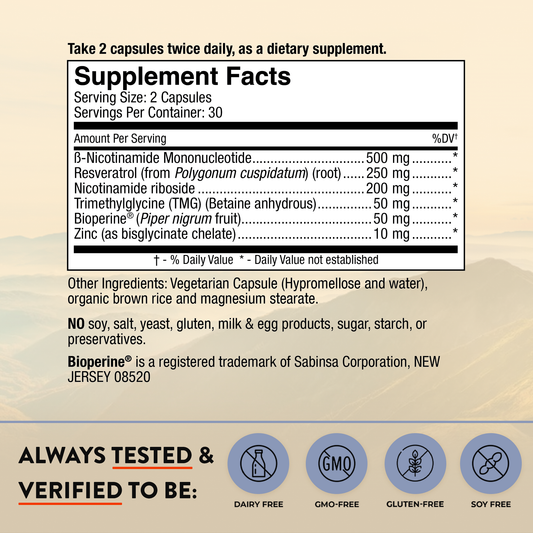 Mt. Angel Vitamins' NMN + NR - 60 Capsules