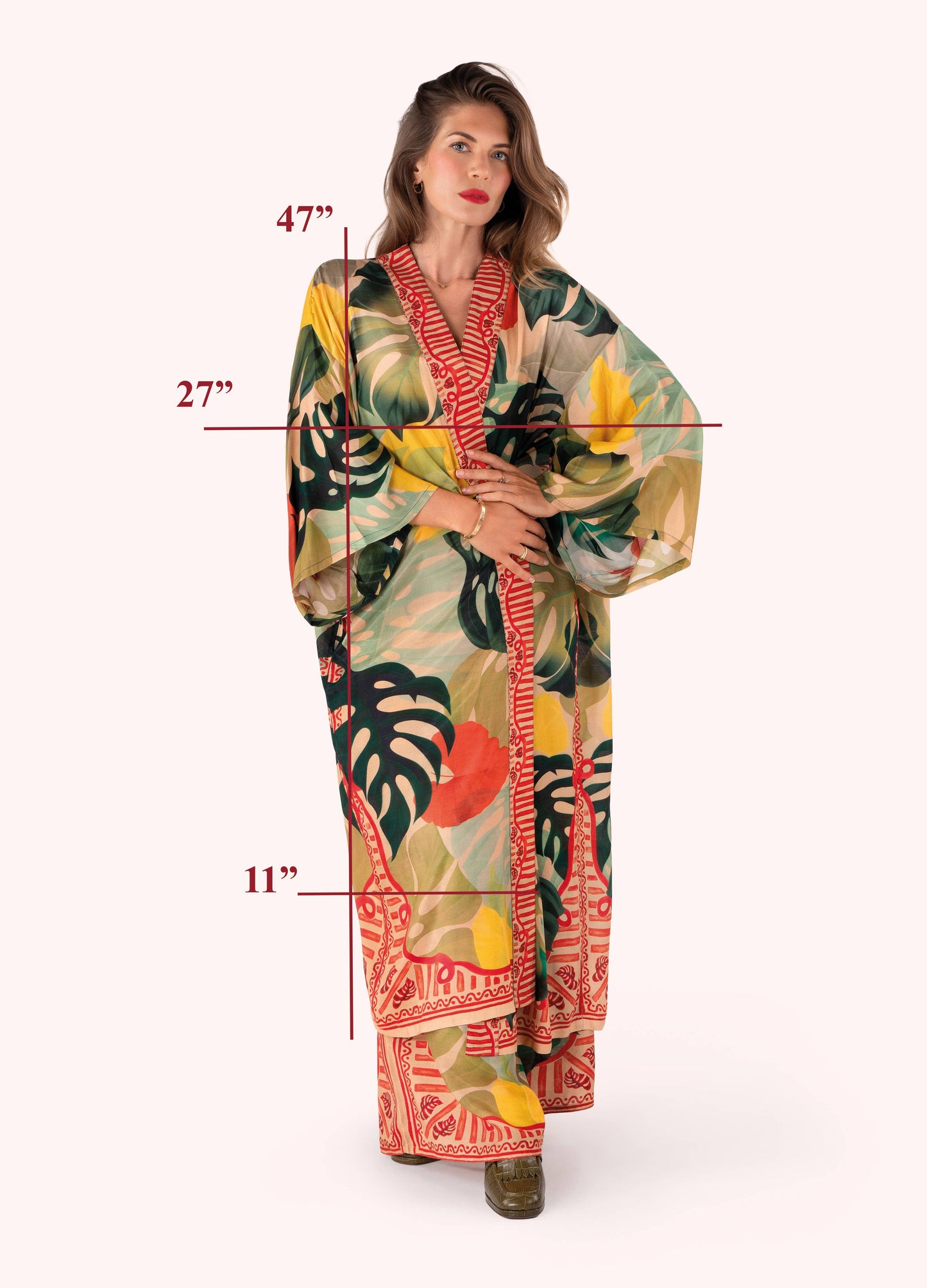 Kimono Gown - Exotic Leaves, by Powder Designs