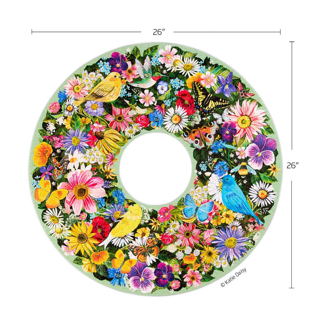 WerkShoppe Spring Floral Wreath 1000 Piece Puzzle
