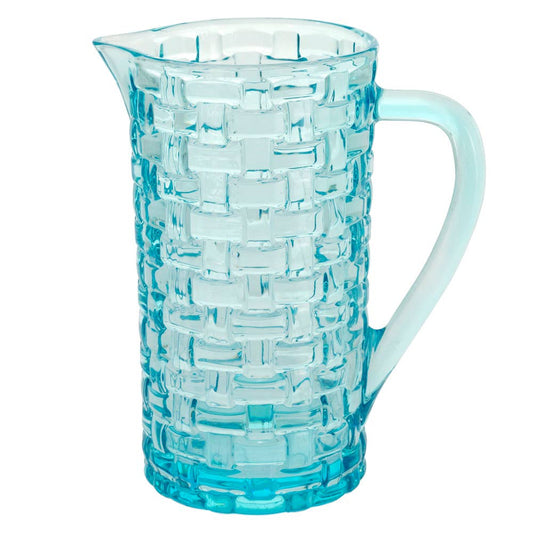 Boston International Blue Sea Basketweave Glass Pitcher/7.75"