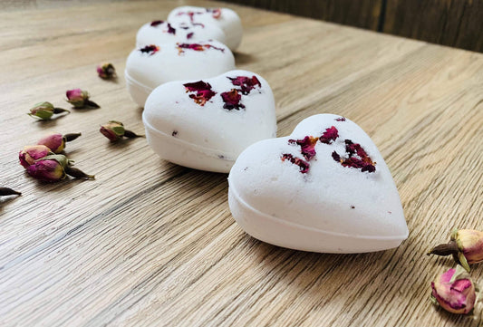 Organic  Rose Heart Bath Bomb,Valentine’s Day, Bridal Shower