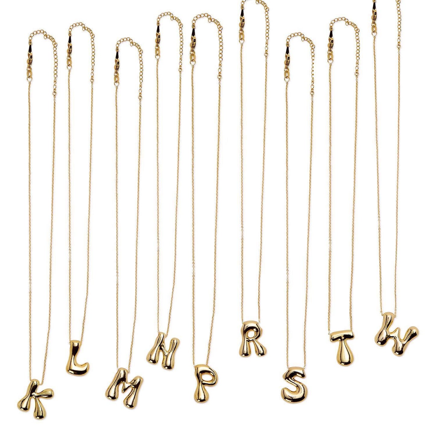 Cupcakes & Cartwheels Two's Co. Bubble Initial 25 Pc Letter Necklace on Gift Card Unit