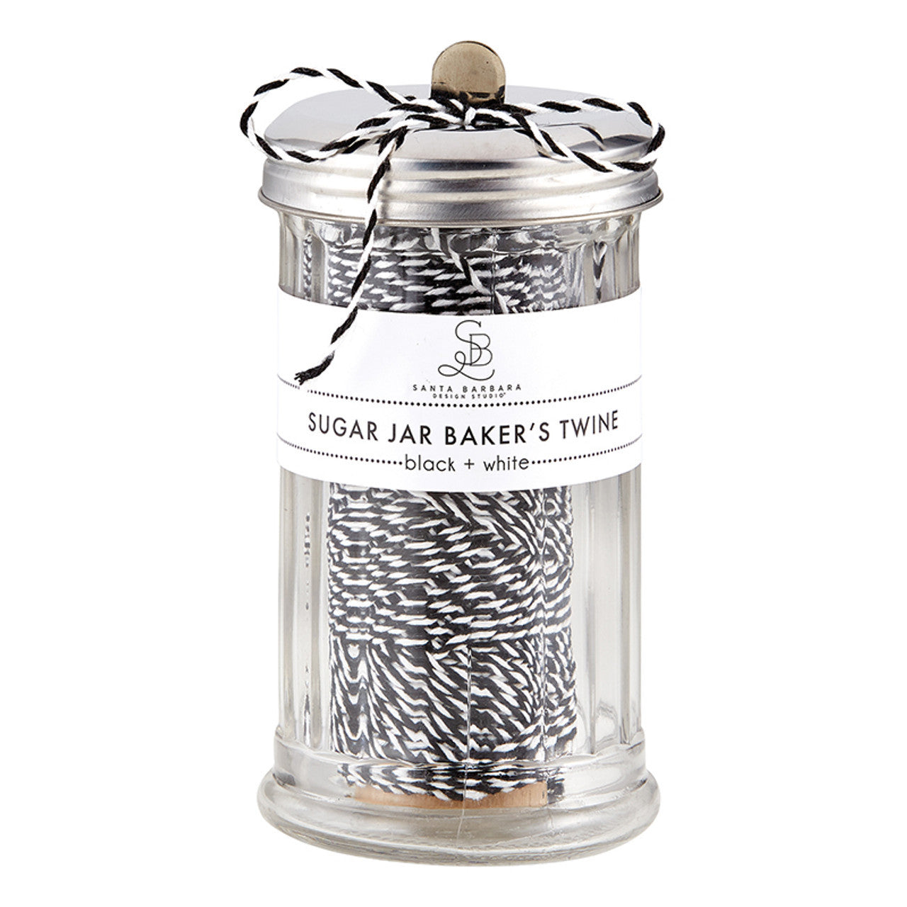 Santa Barbara Sugar Jar Bakers Twine - Black and White