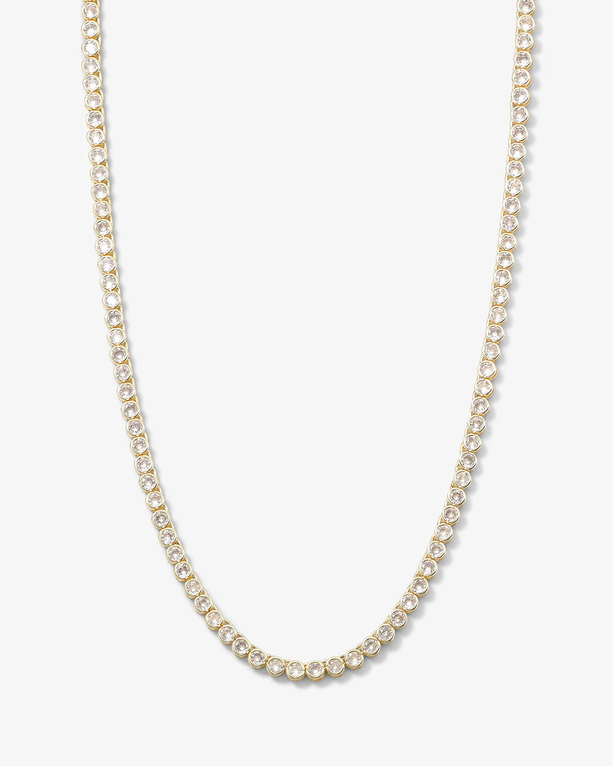 Melinda Maria Baroness Tennis Necklace, Silver/White, 3mm, 15"