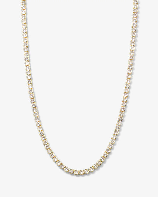 Melinda Maria Baroness Tennis Necklace, Silver/White, 3mm, 15"