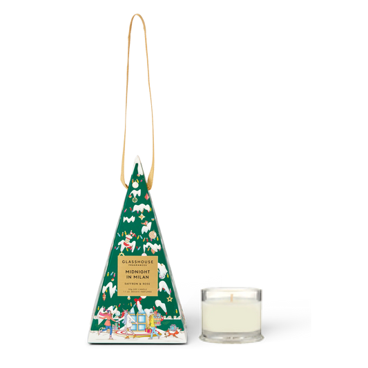 The Glasshouse Christmas Collection: Unveiling the Holiday Heirloom Christmas Bauble Candle- Midnight in Milan