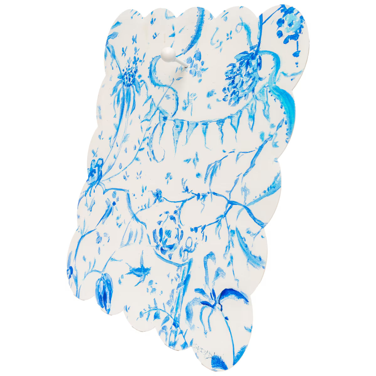 Round Top Gallery Scallop Blue Chinoiserie Display Board