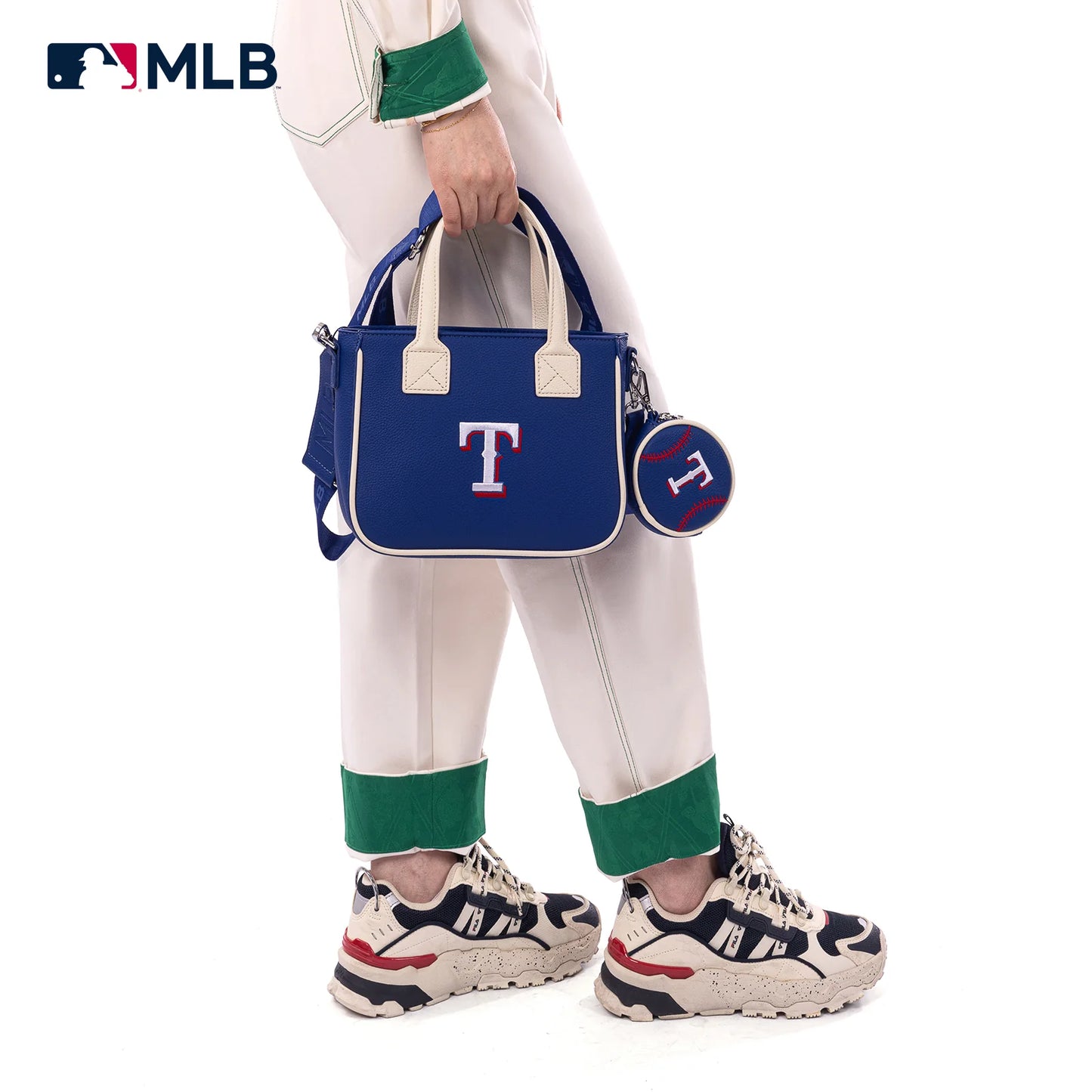 MLB Texas Rangers Women's Tote Bag with Baseball Coin Pouch