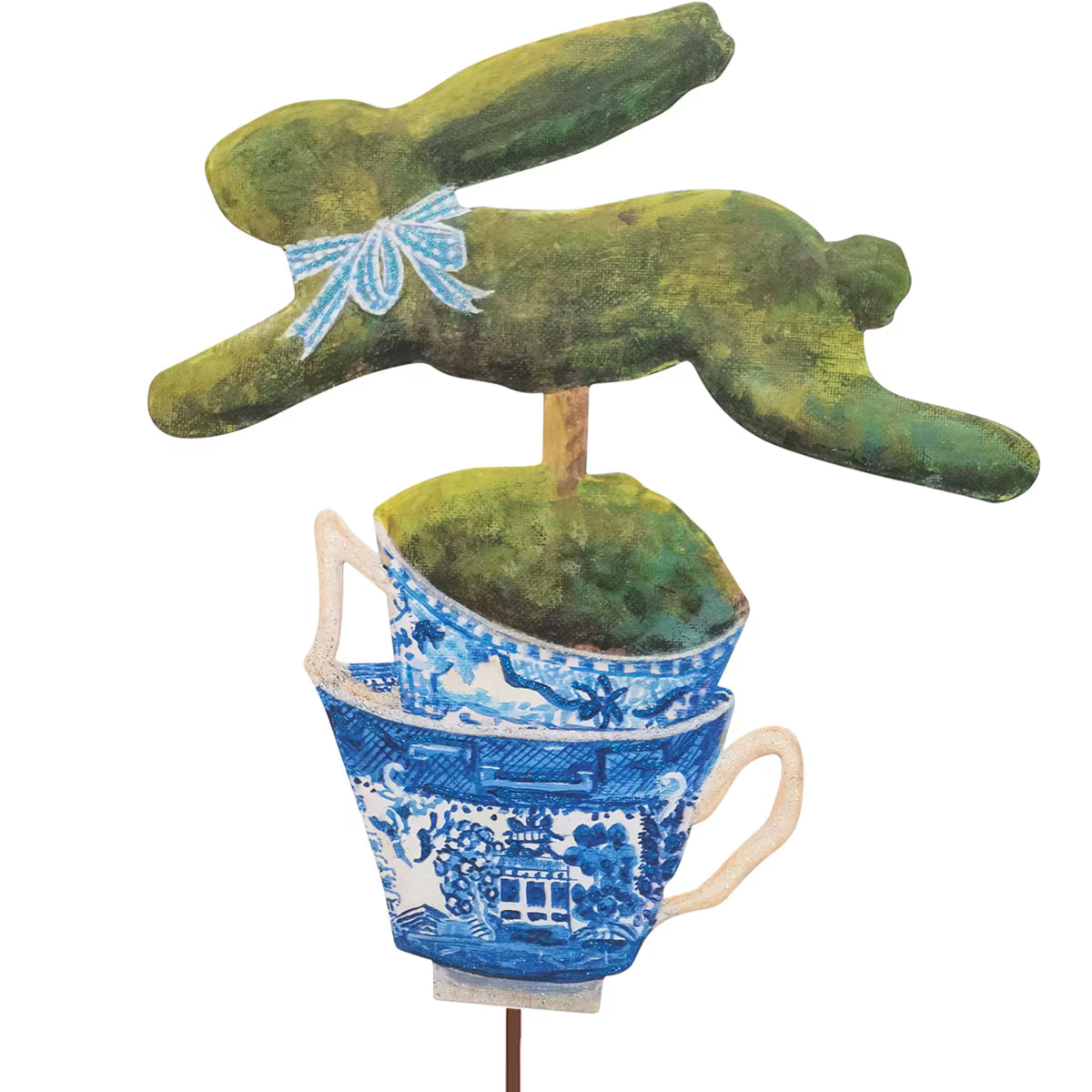 Round Top Gallery Bunny in Teacup Stake