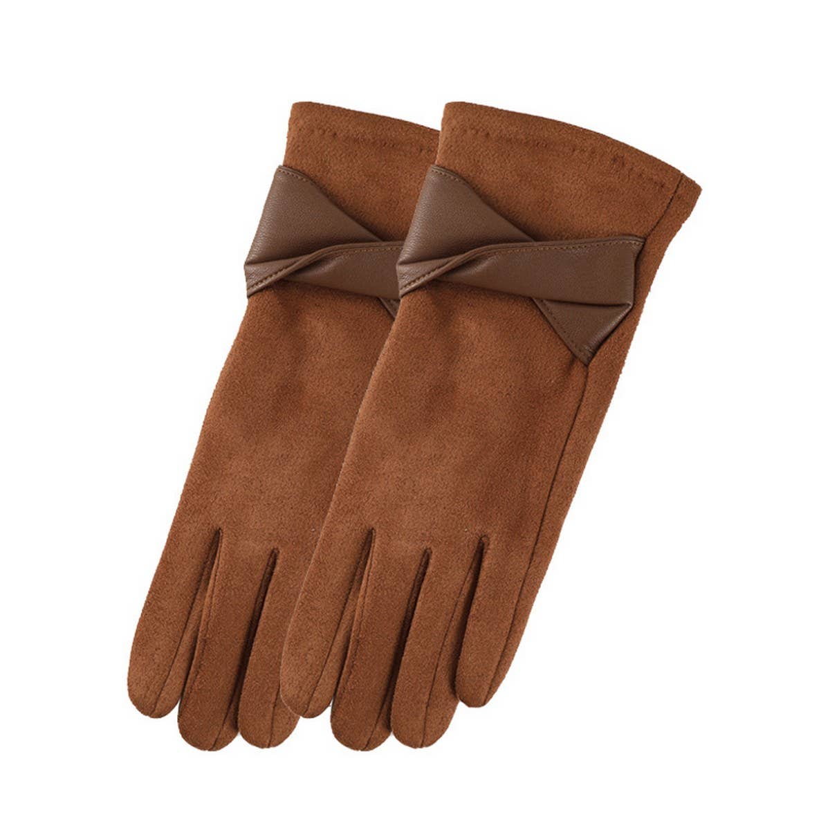 Bow Suede Gloves – Touchscreen Warm Winter